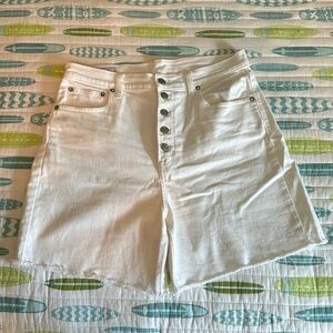 GAP button fly white jean shorts high waist